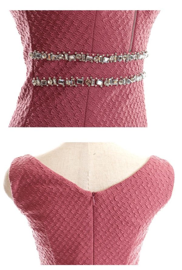 画像40: XSサイズあり【Glossy/グロッシー】バストジッパー/ ビジュー/ ワッフル/ ノースリーブ/ ワンカラー/ タイト/ ミニドレス/ キャバドレス[OF08] (40)