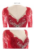 画像16: Lサイズあり【ROBE de FLEURS Glossy/ローブ・ド・フルール グロッシー】ジップ/ スリット/ ウエストビジュー/ レース袖/ 長袖/ 七分袖/ 袖あり/ ロングドレス/ キャバドレスlong[OF2] (16)