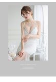 画像2: 【ROBE de FLEURS Glossy/ローブ・ド・フルール グロッシー】バストビジュー/ レース/ キャミ/ スリット/ サイドシアー/ ロングドレス/ キャバドレスlong[OF2] (2)