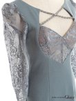 画像33: XS-Lサイズあり【ROBE de FLEURS Glossy/ローブ・ド・フルール グロッシー】クロスビジュー/ 五分袖/ 袖あり/ ストレッチ/ タイト/ ミニドレス/ キャバドレス[OF2] (33)