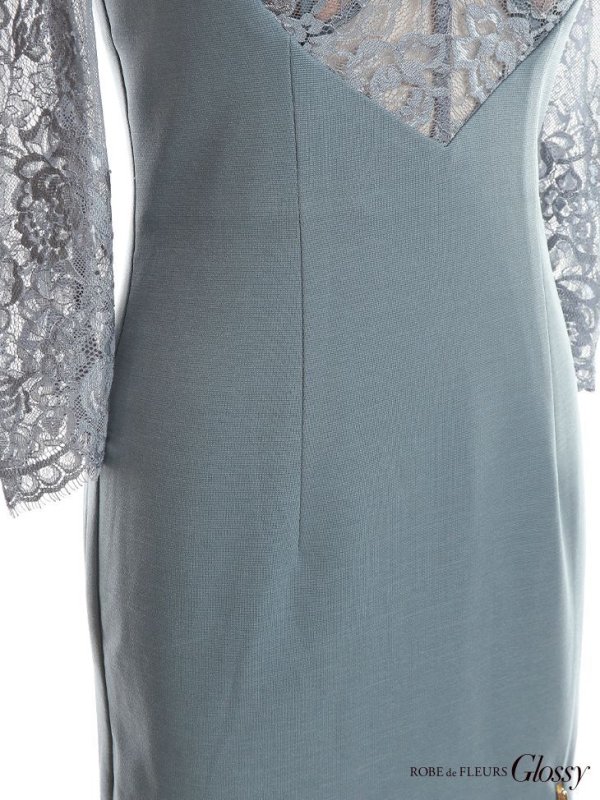 画像16: XS-Lサイズあり【Glossy/グロッシー】クロスビジュー/ 五分袖/ 袖あり/ ストレッチ/ タイト/ ミニドレス/ キャバドレス[OF08] (16)