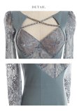 画像36: XS-Lサイズあり【ROBE de FLEURS Glossy/ローブ・ド・フルール グロッシー】クロスビジュー/ 五分袖/ 袖あり/ ストレッチ/ タイト/ ミニドレス/ キャバドレス[OF2] (36)