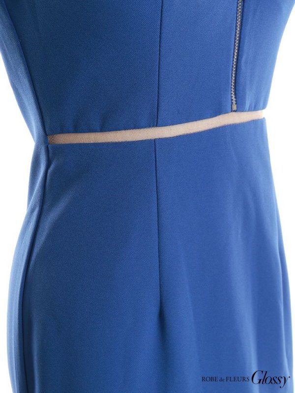 画像17: Lサイズあり【Glossy/グロッシー】フロントジッパー/ ウエストシースルー/ ワンカラー/ ノースリーブ/ タイト/ スリット/ ロングドレス/ キャバドレスlong[OF08] (17)