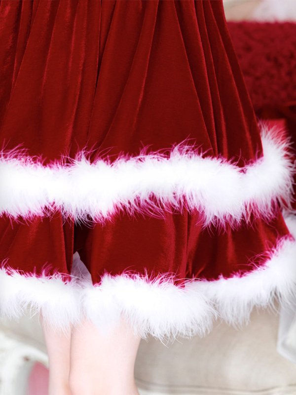 画像29: 【即日発送】【サンタコス 4点セット】【XS-Lサイズ/1カラー】二段フリルボリュームフレアサンタ[OF01] (29)