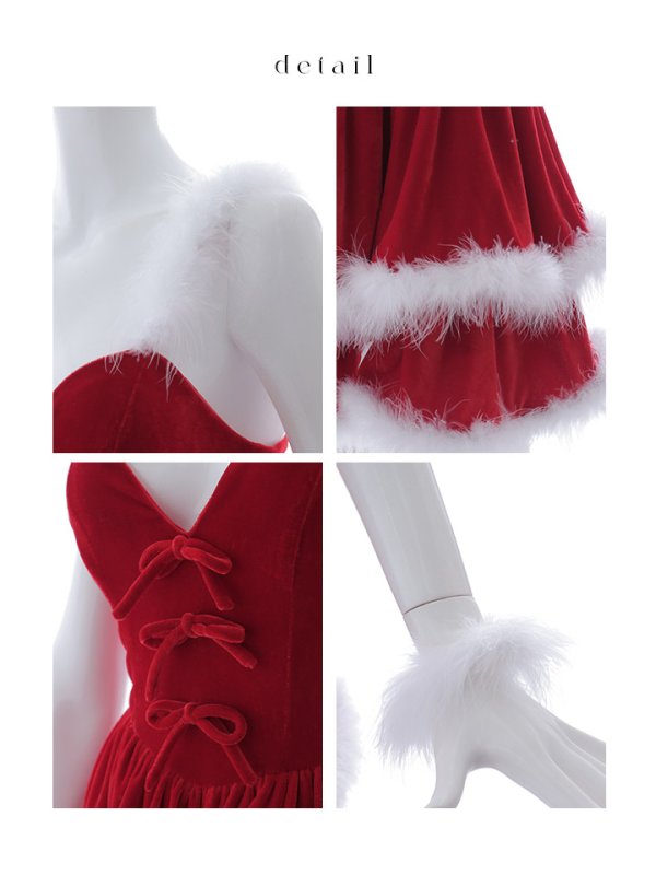 画像32: 【即日発送】【サンタコス 4点セット】【XS-Lサイズ/1カラー】二段フリルボリュームフレアサンタ[OF01] (32)