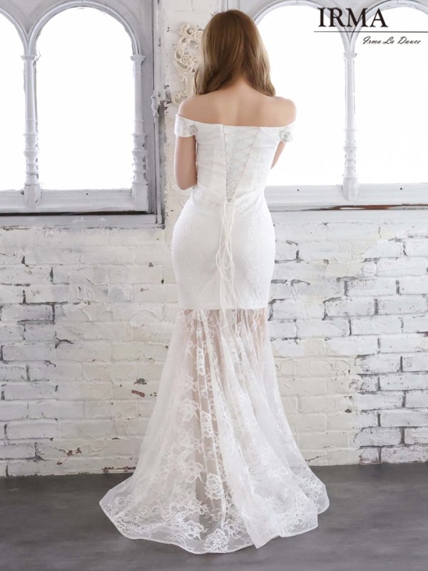 画像2: 【IRMA/イルマ】オフショル/ レース/ シアー/ スピンドル/ マーメイド/ ロングドレス/ キャバドレス long[OF2A] (2)