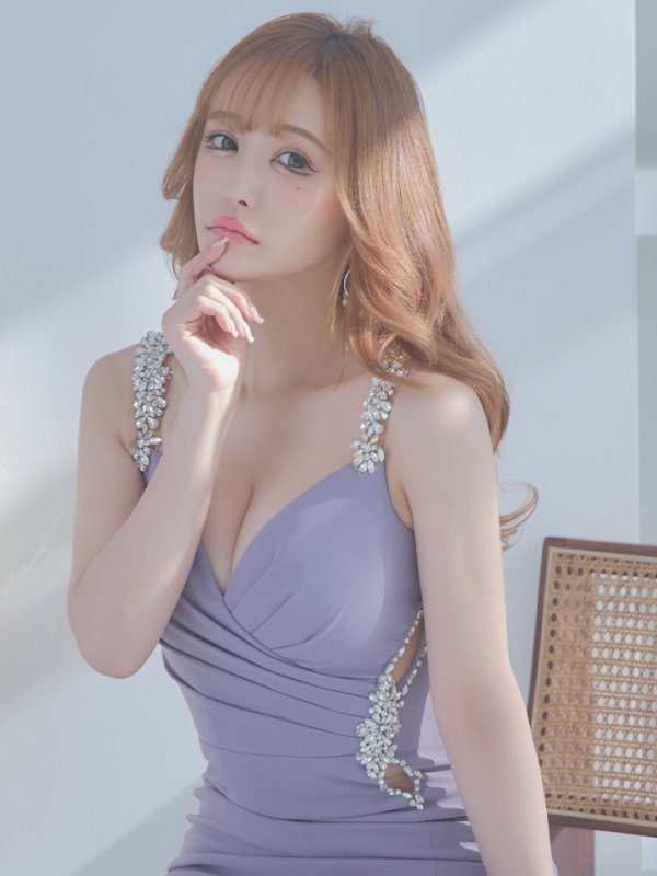 画像19: XSサイズあり【IRMA/イルマ】マーメイド/ フリル/ ワンカラー/ ビジュー/ タック/ カットアウト/ ストレッチ/ Aライン/ ミニドレス/ キャバドレス【HC02】 (19)