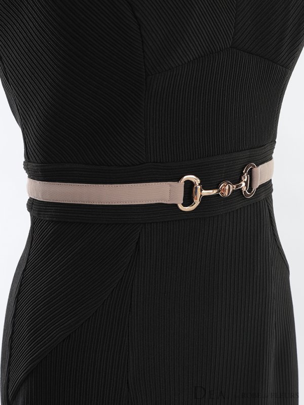 画像21: Lサイズあり【DEA./ディア】ベルトライク/ シンプル/ ワンカラー/ ノースリーブ/ ハイネック/ 膝丈/ タイト/ ミディアムドレス/ キャバドレス【OF08】 (21)