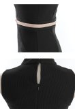 画像14: Lサイズあり【DEA.by ROBE de FLEURS/ディアバイローブドフルール】ベルトライク/ シンプル/ ワンカラー/ ノースリーブ/ ハイネック/ 膝丈/ タイト/ ミディアムドレス/ キャバドレス[OF2] (14)
