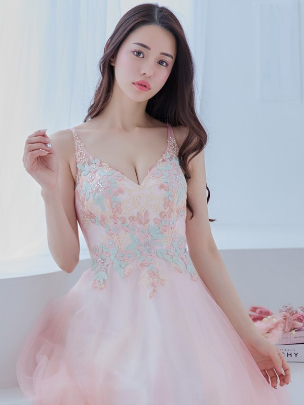 画像15: Lサイズあり【JEAN MACLEAN/ジャンマクレーン】フラワーモチーフ/ ネットレース/ スピンドル/ プリンセス/ フレア/ ロングドレス/ キャバドレスlong[OF2A] (15)