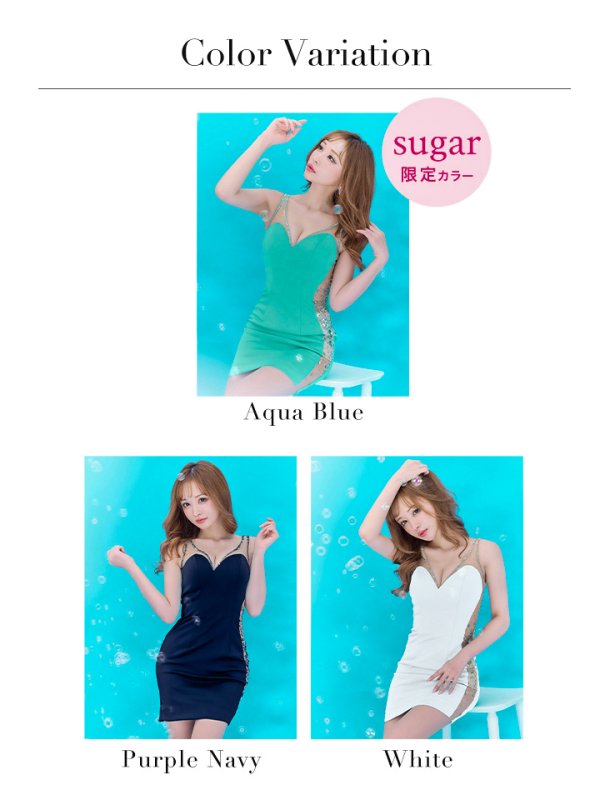 画像18: sugarオリジナルカラーあり☆【IRMA/イルマ】ビジュー/ スパンコール/ シアー/ ワンカラー/ ストレッチ/ タイト/ ミニドレス/ キャバドレス[OF2A] (18)