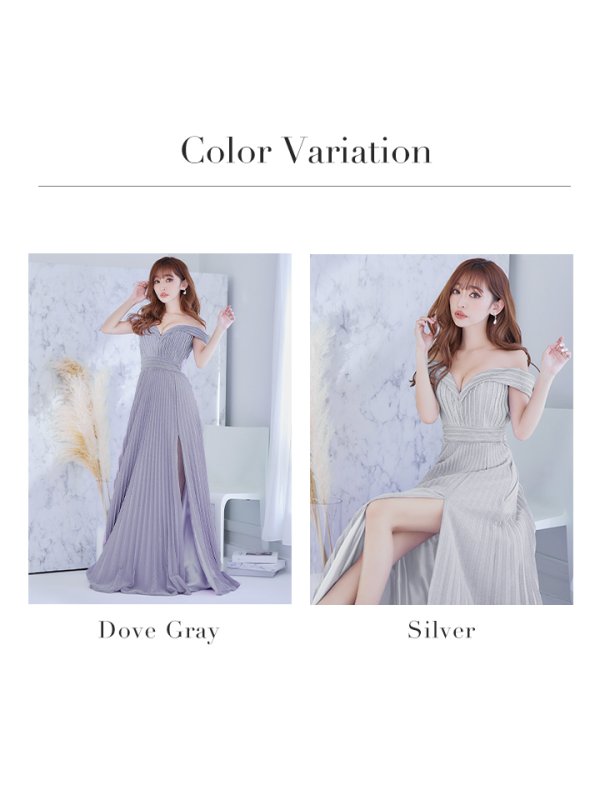 画像14: Lサイズあり【IRMA/イルマ】オフショル/ ラメ/ ハートカット/ スリット/ スピンドル/ フレア/ バースデー/ ロングドレス/ キャバドレス long[OF2A] (14)