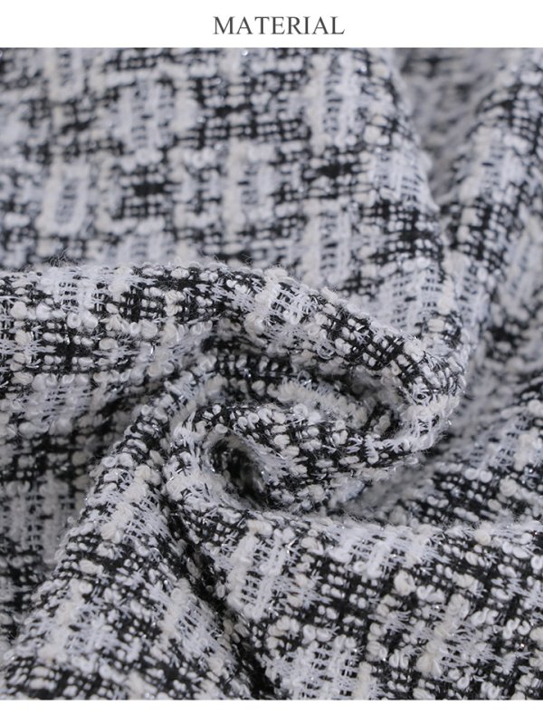 画像9: XSサイズあり【IRMA/イルマ】ストレッチ/ ツイード/ フロントジップ/ フリンジ/ 半袖/ 袖あり/ タイト/ ミニドレス/ キャバドレス【HC02】 (9)