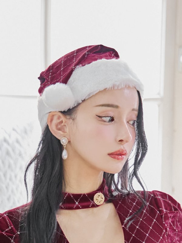 画像35: 【即日発送！】【サンタコス 4点セット】【XS-XLサイズ/2カラー】袖付きビジューベロアタイトサンタコスプレ[YMT] (35)