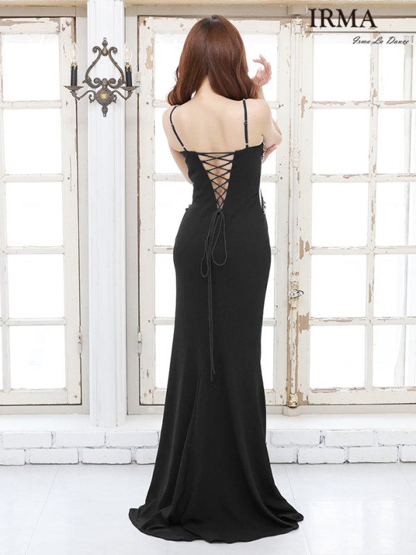 画像4: 【IRMA/イルマ】フラワー刺繍レース/ ノースリーブ/ ビジュー/ シアー/ タイト/ ロングドレス/ キャバドレス long[OF2A] (4)