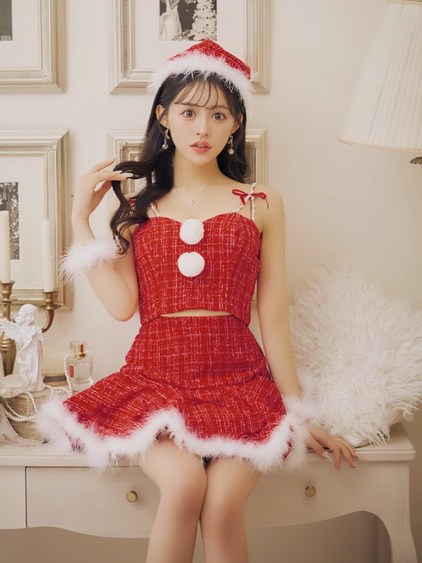 画像12: 【ノベルティ対象】【即日発送】【サンタコス 5点セット】【XS-Lサイズ/2カラー】セットアップフレアミニサンタ[YMT] (12)