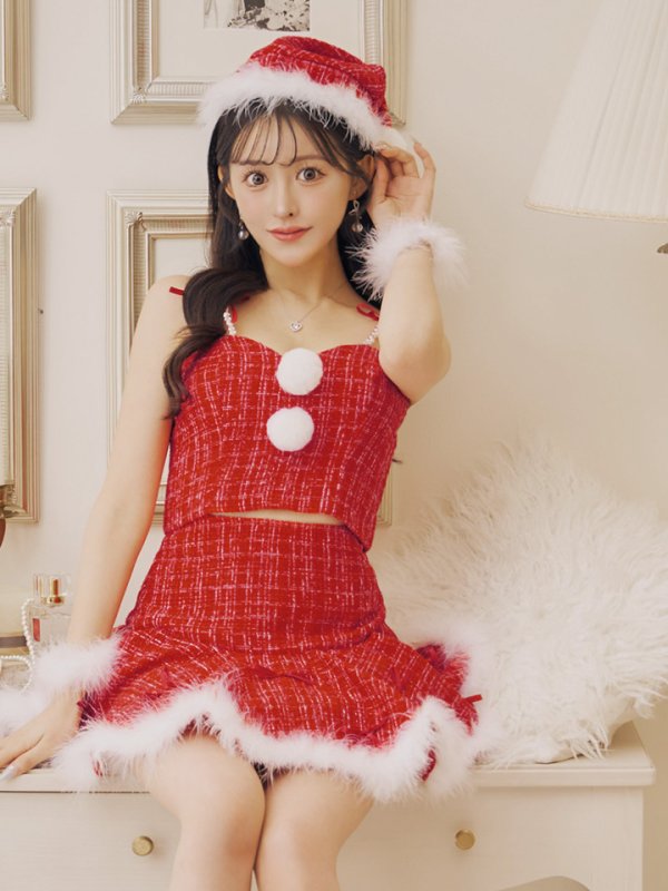 画像13: 【ノベルティ対象】【即日発送】【サンタコス 5点セット】【XS-Lサイズ/2カラー】セットアップフレアミニサンタ[YMT] (13)