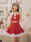 画像1: 【即日発送】【サンタコス 5点セット】【XS-Lサイズ/2カラー】セットアップフレアミニサンタ[YMT] (1)