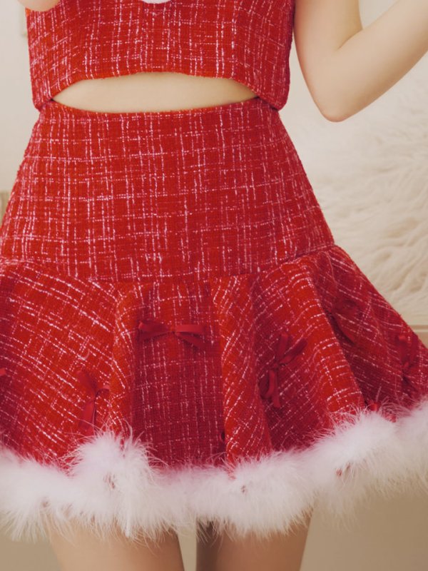 画像7: 【ノベルティ対象】【即日発送】【サンタコス 5点セット】【XS-Lサイズ/2カラー】セットアップフレアミニサンタ[YMT] (7)