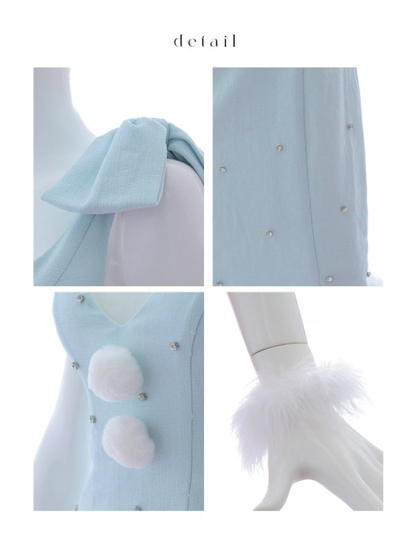 画像33: 【サンタSALE!!】【即日発送！】【サンタコス 4点セット】【XS-XLサイズ/3カラー】ショルダーリボンビジューサンタ[HC02] (33)