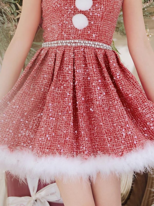 画像28: 【即日発送】【サンタコス 4点セット】【XS-XLサイズ/3カラー】ラメツイードミニワンピースサンタ[OF01] (28)