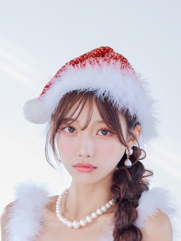 画像34: 【一部予約商品/11月中旬発送予定】【サンタコス 4点セット】【XS-XLサイズ/3カラー】ラメツイードミニワンピースサンタ[YMT] (34)