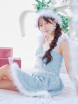 画像1: 【即日発送！】【サンタコス 4点セット】【XS-XLサイズ/3カラー】ラメツイードミニワンピースサンタ[YMT] (1)