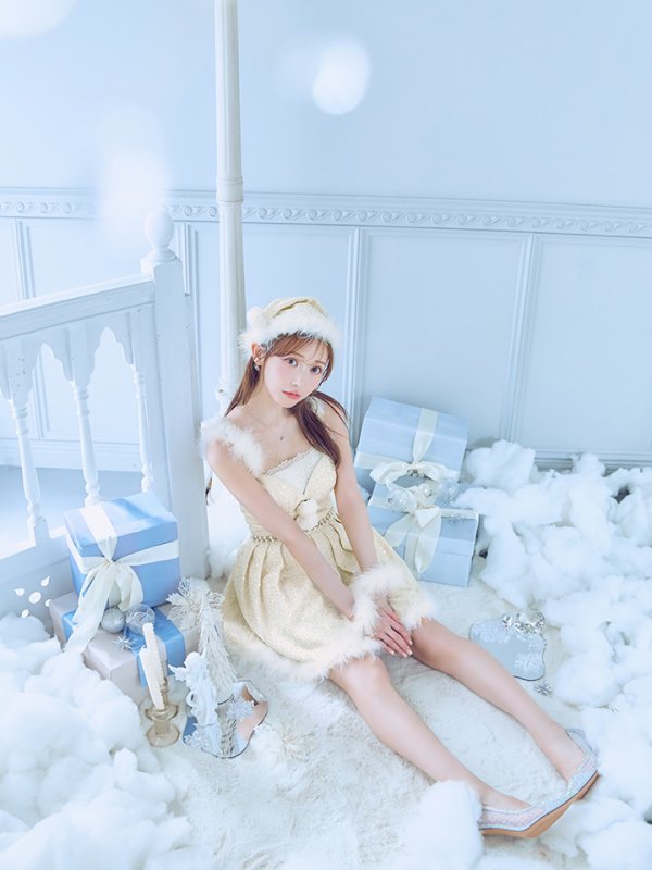 画像19: 【即日発送】【サンタコス 4点セット】【XS-XLサイズ/3カラー】ラメツイードミニワンピースサンタ[OF01] (19)