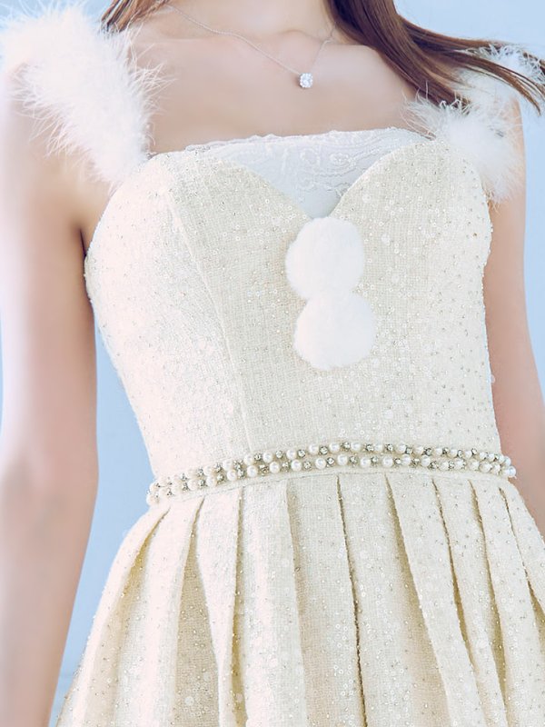 画像6: 【即日発送】【サンタコス 4点セット】【XS-XLサイズ/3カラー】ラメツイードミニワンピースサンタ[OF01] (6)