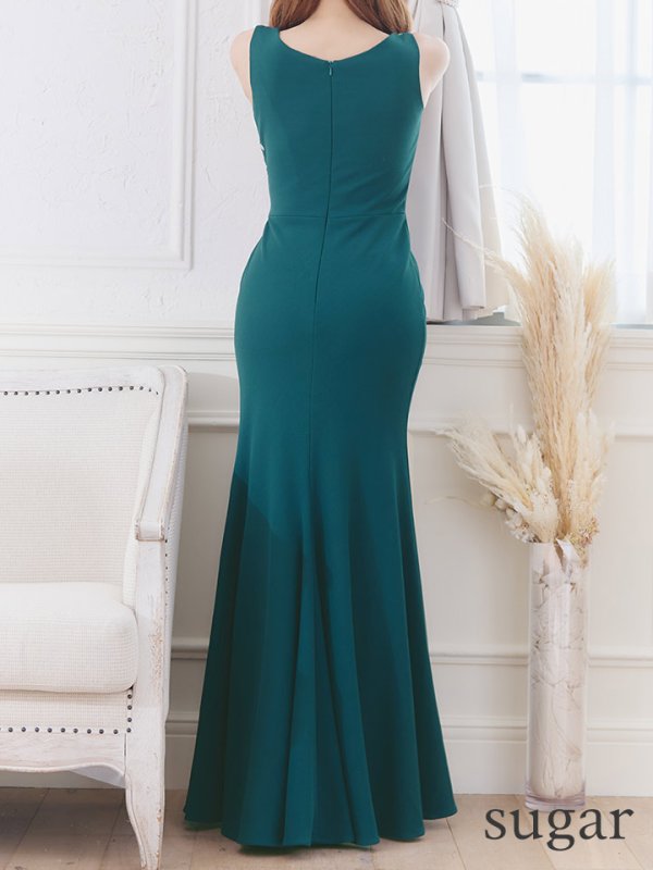 画像9: Lサイズあり【IRMA/イルマ】ワンカラー/ 刺繍レース/ カットアウト/ サイドシアー/ ノースリーブ/ スリット/ タイト/ ロングドレス/ キャバドレス long[OF2A] (9)