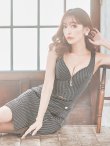 画像8: 【JEAN MACLEAN/ジャンマクレーン】ラメニット/ フロントジップ/ ストレッチ/ ノースリーブ/ タイト/ ミディアムドレス/ キャバドレス[OF2A] (8)