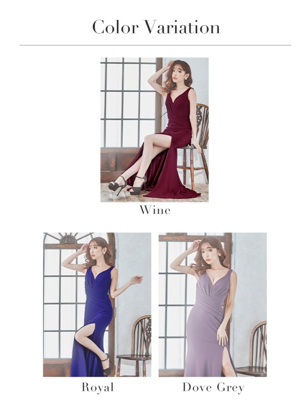 画像18: S-Lサイズあり【JEAN MACLEAN/ジャンマクレーン】シンプル/ ワンカラー/ スリット/ タック/ ノースリーブ/ タイト/ ロングドレス/ キャバドレスlong[OF2A] (18)