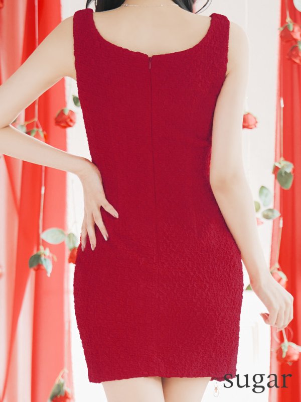 画像9: XSサイズあり【IRMA/イルマ】ウエストカット/ フロントジップ/ ノースリーブ/ ワンカラー/ タイト/ ミニドレス/ キャバドレス【HC02】 (9)