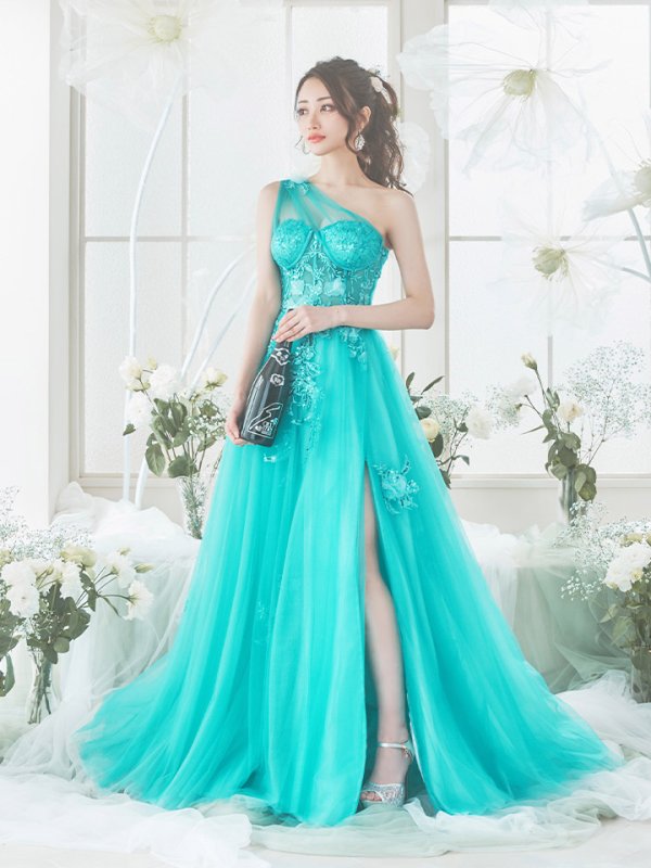 画像20: 【関西コレクション着用】Lサイズあり【JEAN MACLEAN/ジャンマクレーン】刺繍/ レース/ ワンショルダー/ ワンカラー/ Aライン/ フレア/ ロングドレス/ キャバドレス long[OF2A] (20)