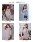画像15: XS-Lサイズあり【ROBE de FLEURS Glossy/ローブ・ド・フルール グロッシー】ツイード/ チョーカー風/ ベルト/ ノースリーブ/ タイト/ ミニドレス/ キャバドレス[OF2] (15)