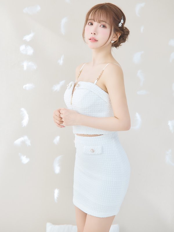 画像30: XSサイズあり【IRMA/イルマ】セットアップ/ ワッフル/ ニット/ フロントジップ/ キャミソール/ バックル/ タイト/ ミニドレス/ キャバドレス【HC02】 (30)