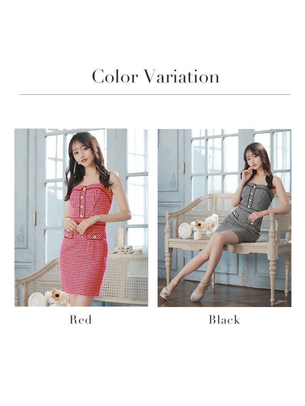 画像30: XSサイズあり【IRMA/イルマ】ジャガード/ ボタン/ ストレッチ/ ノースリーブ/ タイト/ ミニドレス/ キャバドレス【HC02】 (30)