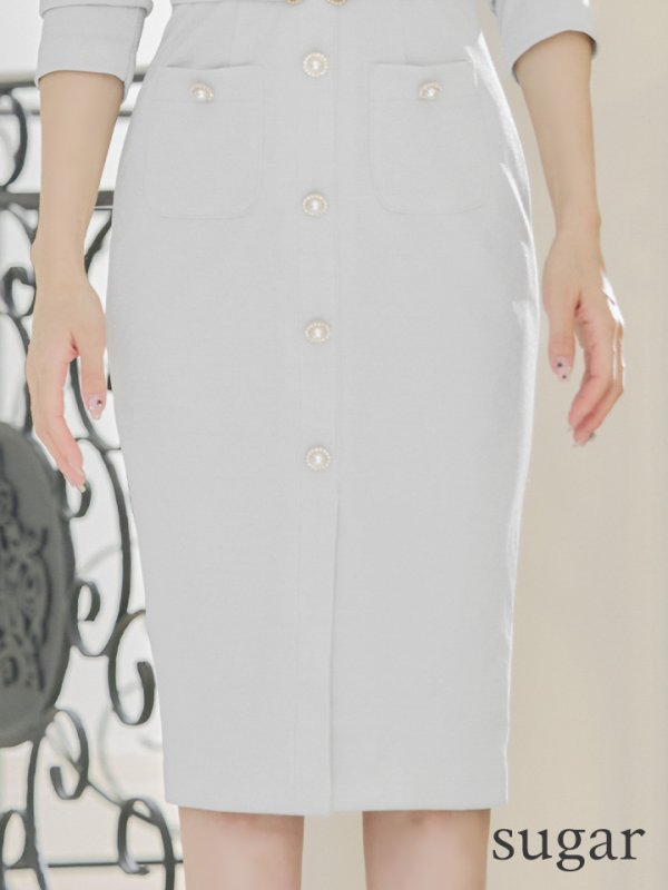 画像16: Lサイズあり【JEAN MACLEAN/ジャンマクレーン】シンプル/ ラメ/ ワンカラー/ パールボタン/ 五分袖/ 袖あり/ ベルトデザイン/ タイト/ ひざ丈/ ミディアムドレス/キャバドレス【HC02】 (16)