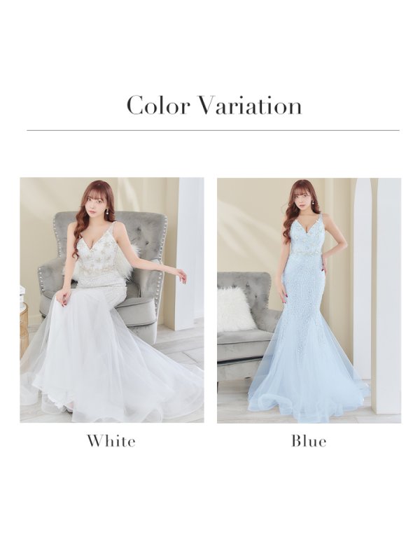 画像19: Lサイズあり【JEAN MACLEAN/ジャンマクレーン】 マーメイド/ ワンカラー/ ビーズ刺繍/ チュール/ スピンドル/ ロングドレス/ キャバドレスlong[OF2A] (19)