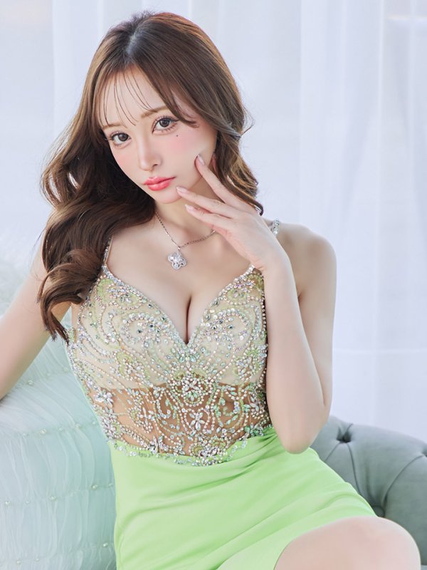 画像11: sugarオリジナルカラー・XSサイズあり【IRMA/イルマ】ビジュー/ シアー/ ニット/ キャミソール/ タイト/ ミニドレス/ キャバドレス【HC02】 (11)