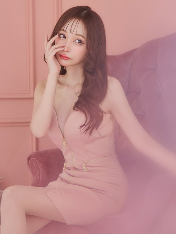 画像25: sugarオリジナルカラー・XSサイズあり【IRMA/イルマ】ワンカラー/ ニット/ ストレッチ/ フロントジップ/ キャミソール/ バックル/ タイト/ ミニドレス/ キャバドレス【HC02】 (25)