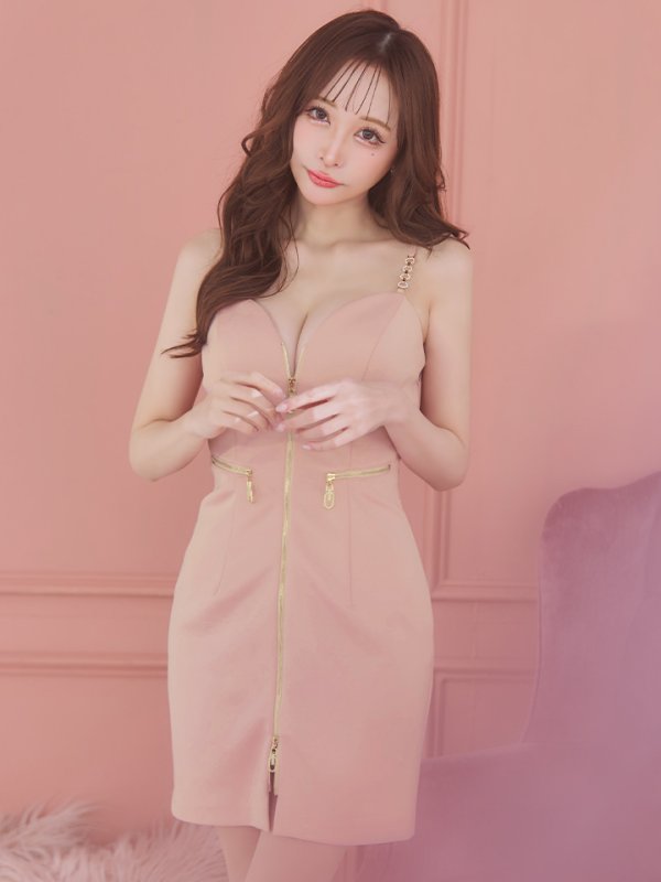 画像26: sugarオリジナルカラー・XSサイズあり【IRMA/イルマ】ワンカラー/ ニット/ ストレッチ/ フロントジップ/ キャミソール/ バックル/ タイト/ ミニドレス/ キャバドレス【HC02】 (26)