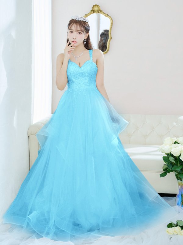 画像9: Lサイズあり【JEAN MACLEAN/ジャンマクレーン】スパンコール刺繍/ チュール/ ノースリーブ/ Aライン/ フレア/ ロングドレス/ キャバドレス long[OF2A] (9)