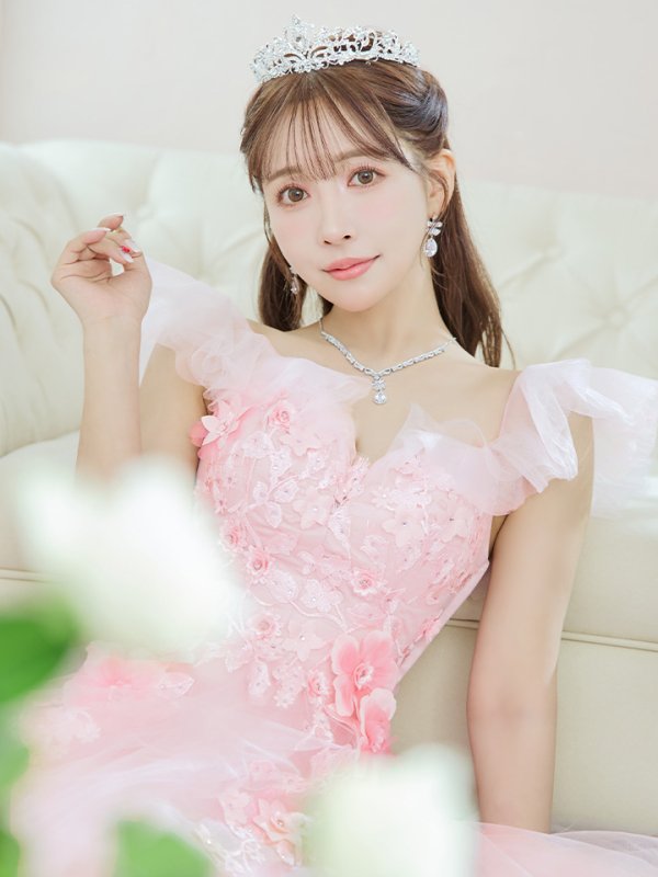 画像12: Lサイズあり【JEAN MACLEAN/ジャンマクレーン】フラワー刺繍/ ベア/ オフショル/ 2way/ ネット/ レース/ プリンセス/ ロングドレス/ キャバドレス long[OF2A] (12)