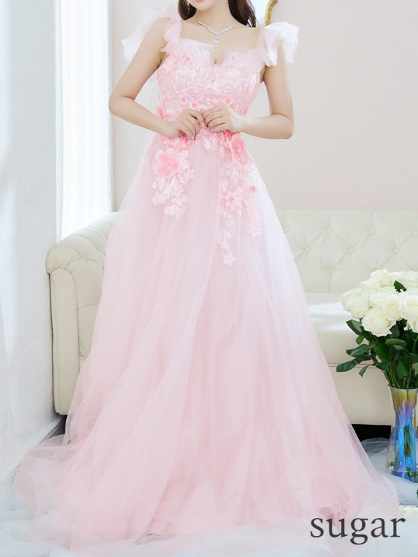 画像17: Lサイズあり【JEAN MACLEAN/ジャンマクレーン】フラワー刺繍/ ベア/ オフショル/ 2way/ ネット/ レース/ プリンセス/ ロングドレス/ キャバドレス long[OF2A] (17)