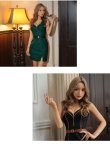 画像15: XSサイズあり【ROBE de FLEURS Glossy/ローブ・ド・フルール グロッシー】カラーパイピング/ フロントジッパー/ ノースリーブ/ ワンカラー/ タイト/ ミニドレス/ キャバドレス[OF2] (15)