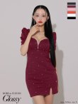 画像35: XSサイズあり【ROBE de FLEURS Glossy/ローブ・ド・フルール グロッシー】フロントジップ/ パフスリーブ/ ストレッチ/ 無地/ ワンカラー/ タイト/ ミニドレス/ キャバドレス[OF2] (35)