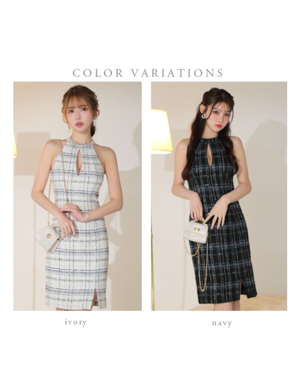 画像15: Lサイズあり【DEA./ディア】チェックツイード/ アメスリ/ バストカット/ タイト/ ミニドレス/ キャバドレス【OF08】 (15)