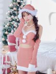 画像1: 【即日発送】【サンタコス 5点セット】【XS-Lサイズ/3カラー】オフショルダーロングスリーブセットアップサンタコスプレ[YMT] (1)