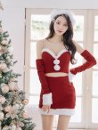 画像29: 【即日発送】【サンタコス 5点セット】【XS-Lサイズ/3カラー】オフショルダーロングスリーブセットアップサンタコスプレ[YMT] (29)